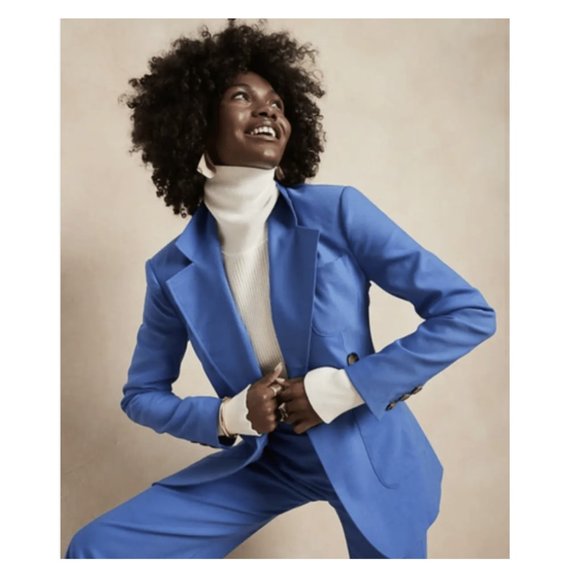 Banana Republic Blue Size Small Size Medium 2 piece wool pant and blazer suit - Picture 1 of 11